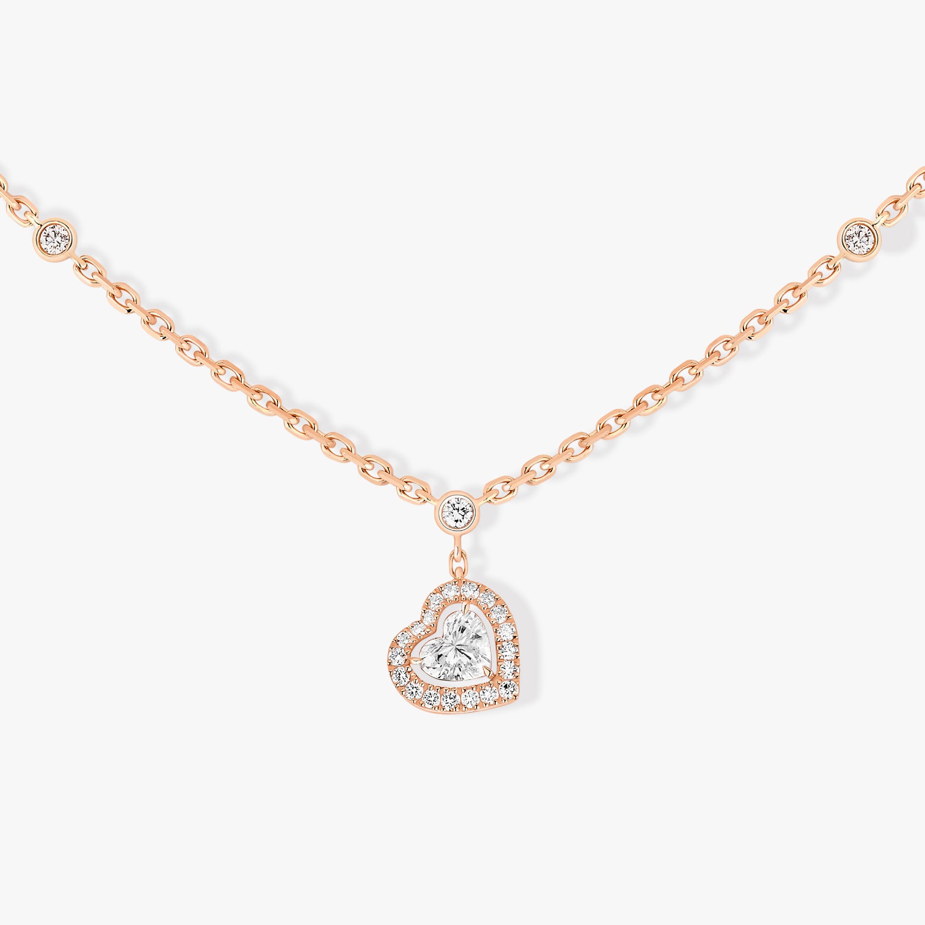 Pink gold deals diamond necklace