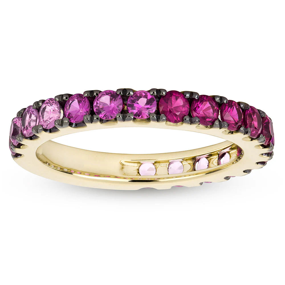 MISS MIMI 14K YELLOW GOLD WITH OMBRE PINK SAPPHIRE 3MM  02-016195PS