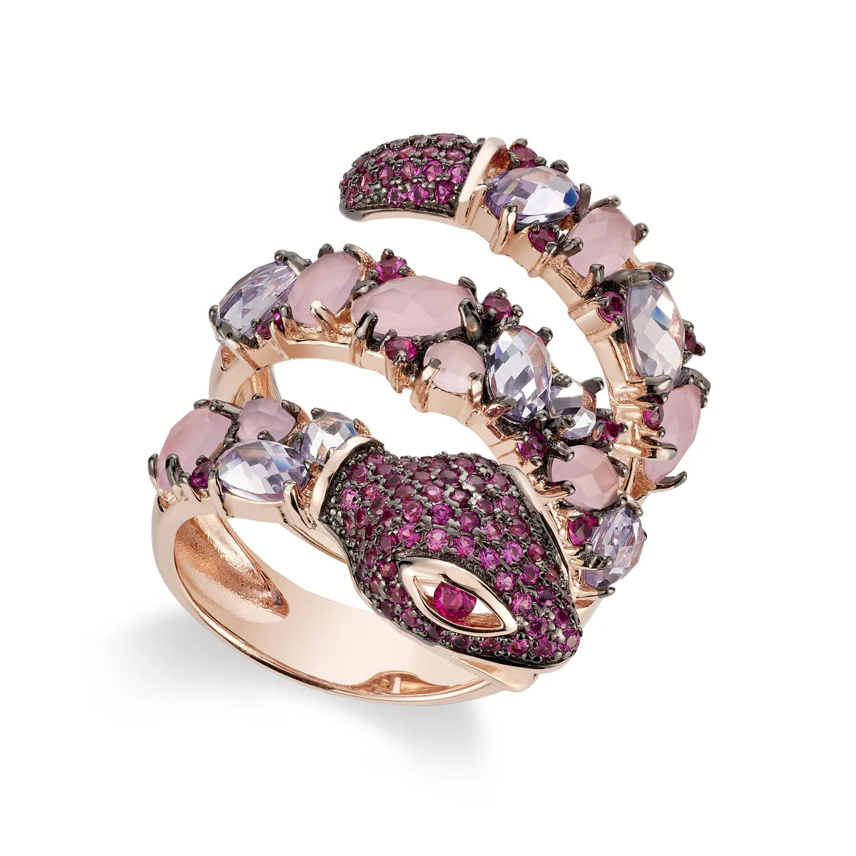 LARGE PINK SERPENTINE RING IN ROSE 02-303305-03PK