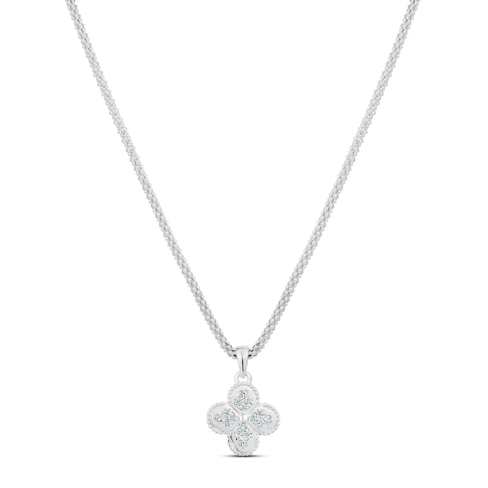 HERITAGE CLOVER NECKLACE IN WHITE 04-086545-01WH