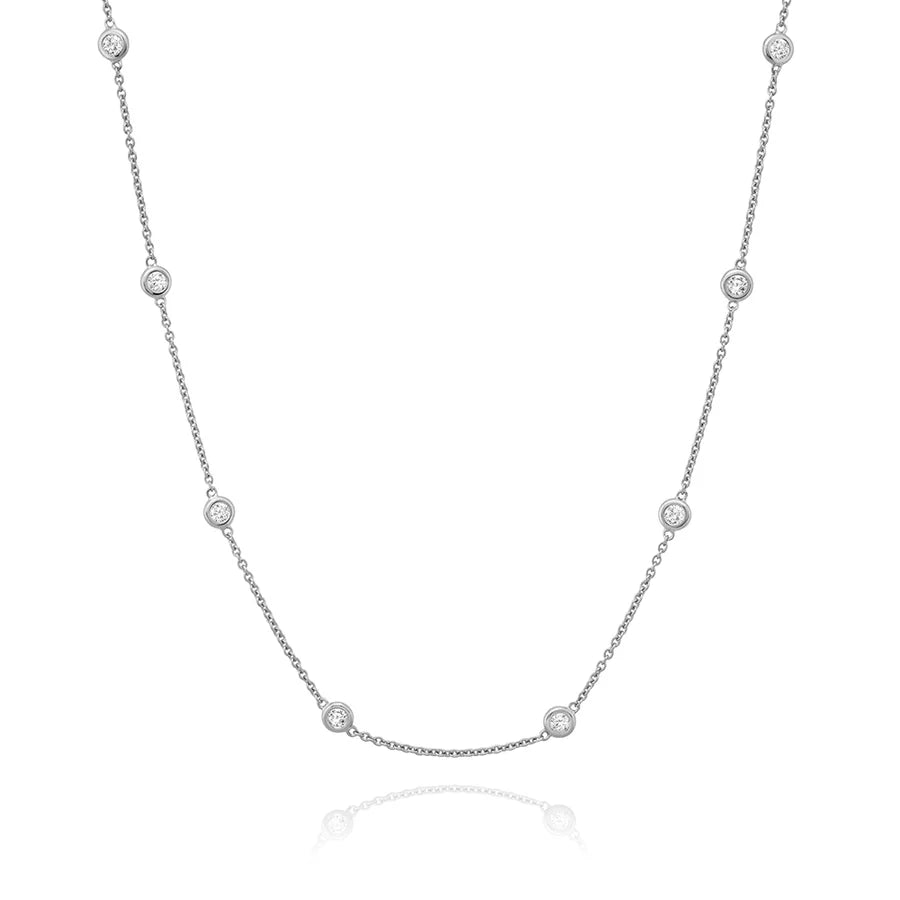 Diamond by the Yard Necklace in White 04-142689-01WH-18