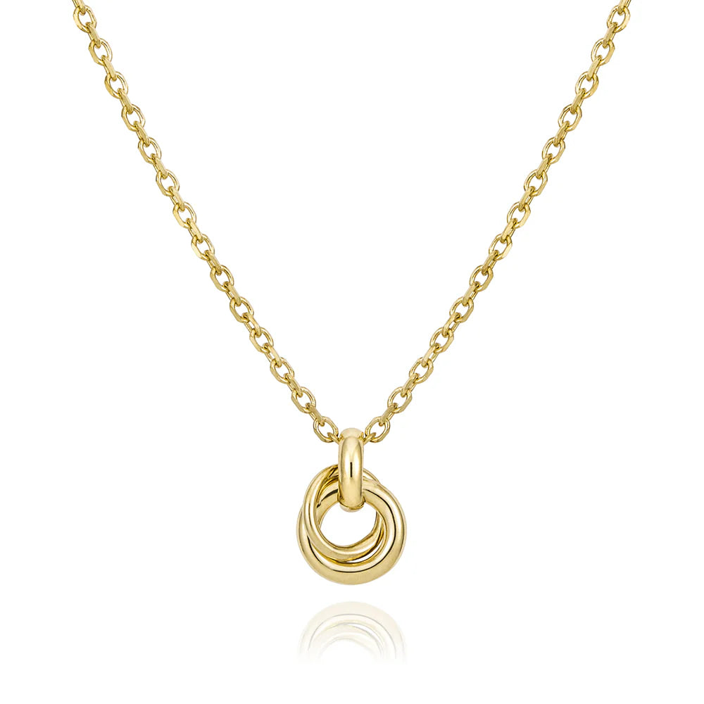 SMALL DOUBLE CIRCLE NECKLACE IN YELLOW 04-406558-02