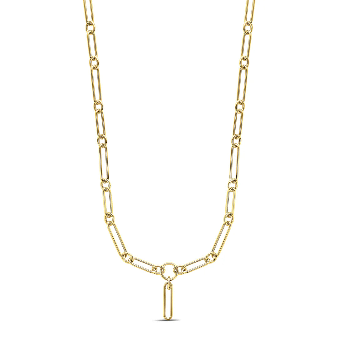 MISS MIMI 14K YELLOW GOLD ITALIAN GOLD LINK WITH DROP 04-646693