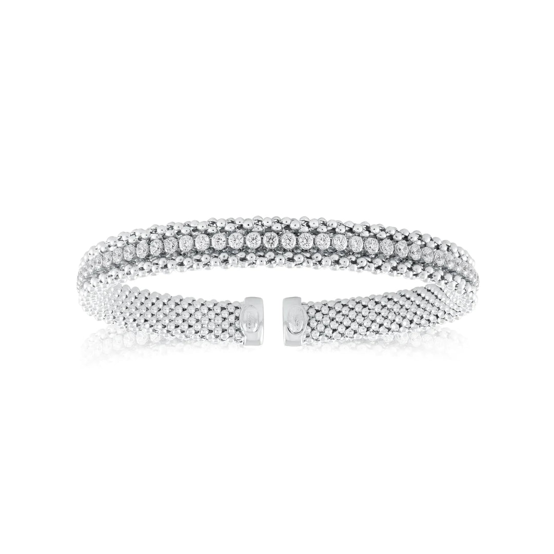 MESH BANGLE WITH A CUBIC LINE 07-083169-01-00