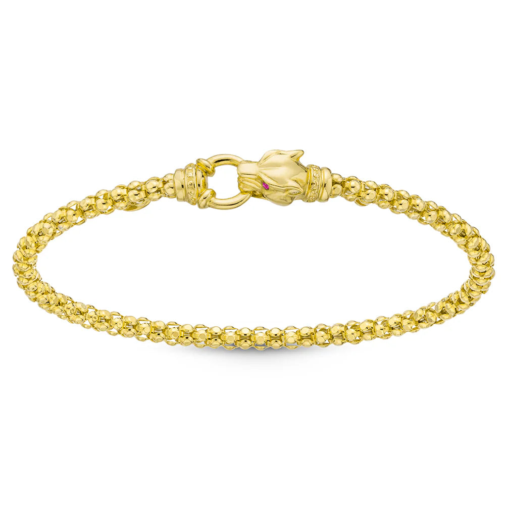 CLASSIC LIONESSE BRACELET IN YELLOW WITH RED EYES 07-083271-02RD-S