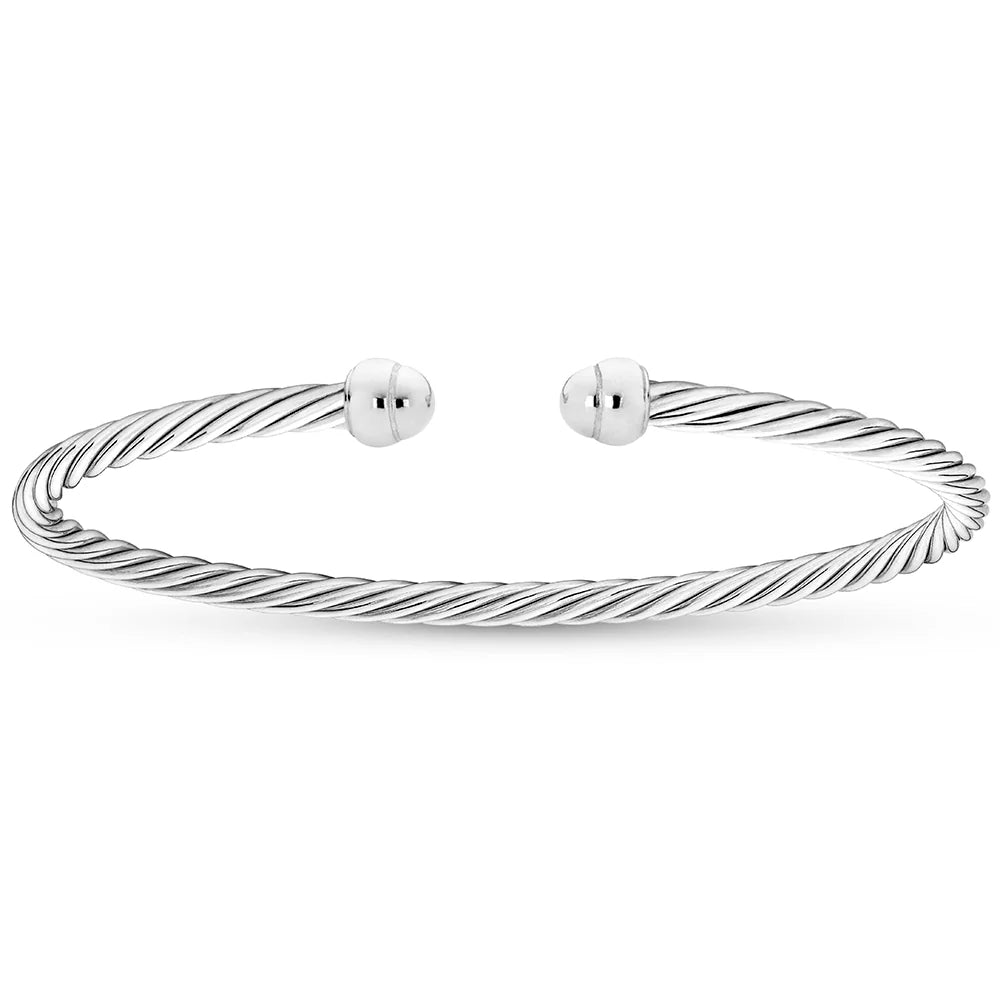 CLASSIC MINI TWIST BANGLE IN WHITE 07-083483-01-S