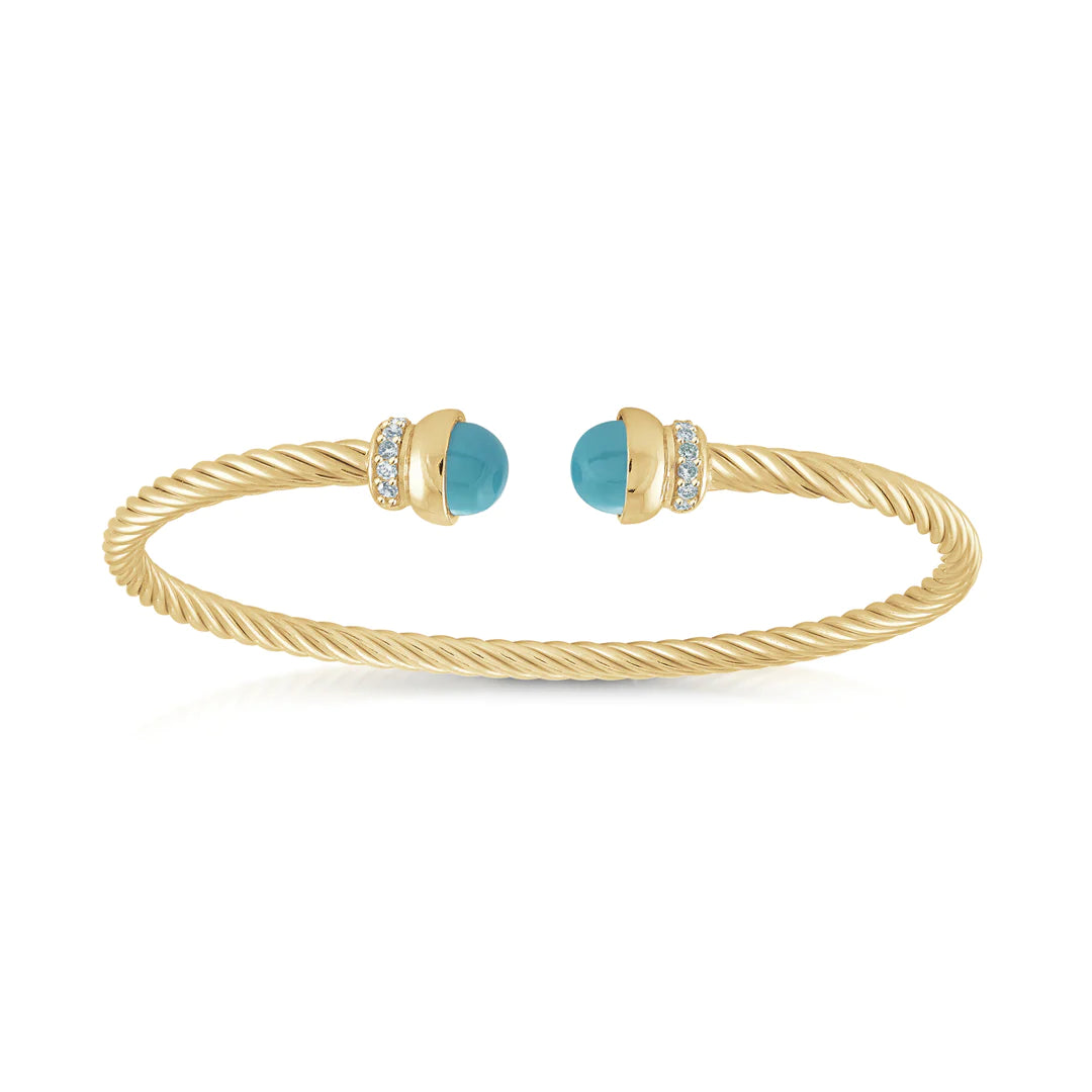 TURQUOISE TWIST CABLE BANGLE 07-083486-02-TQ