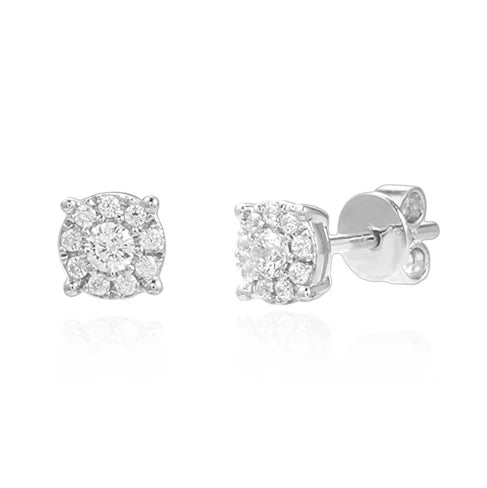 MISS MIMI STUDS 14K WHITE GOLD EARRINGS 0.34CT 13-006728