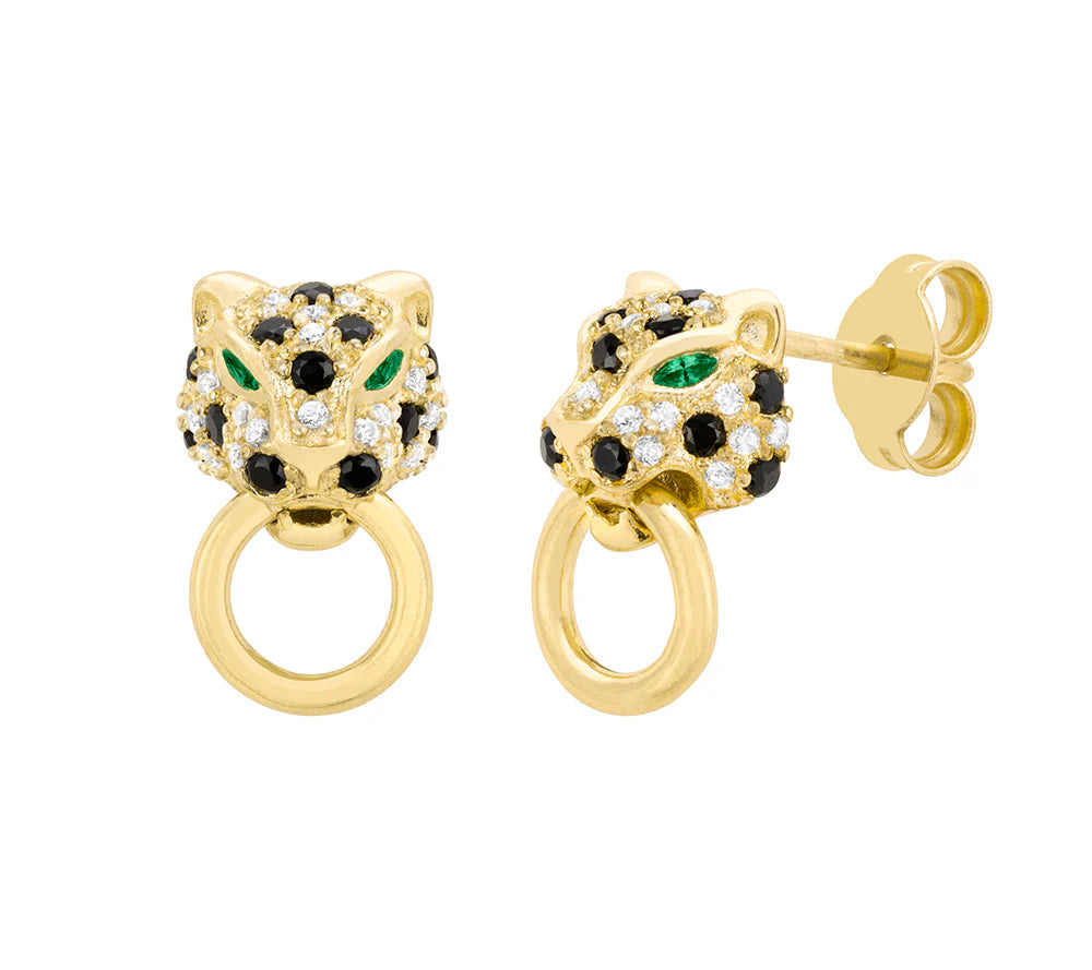 Classic Panthere Stud Earrings in Yellow 13-083477-02GN