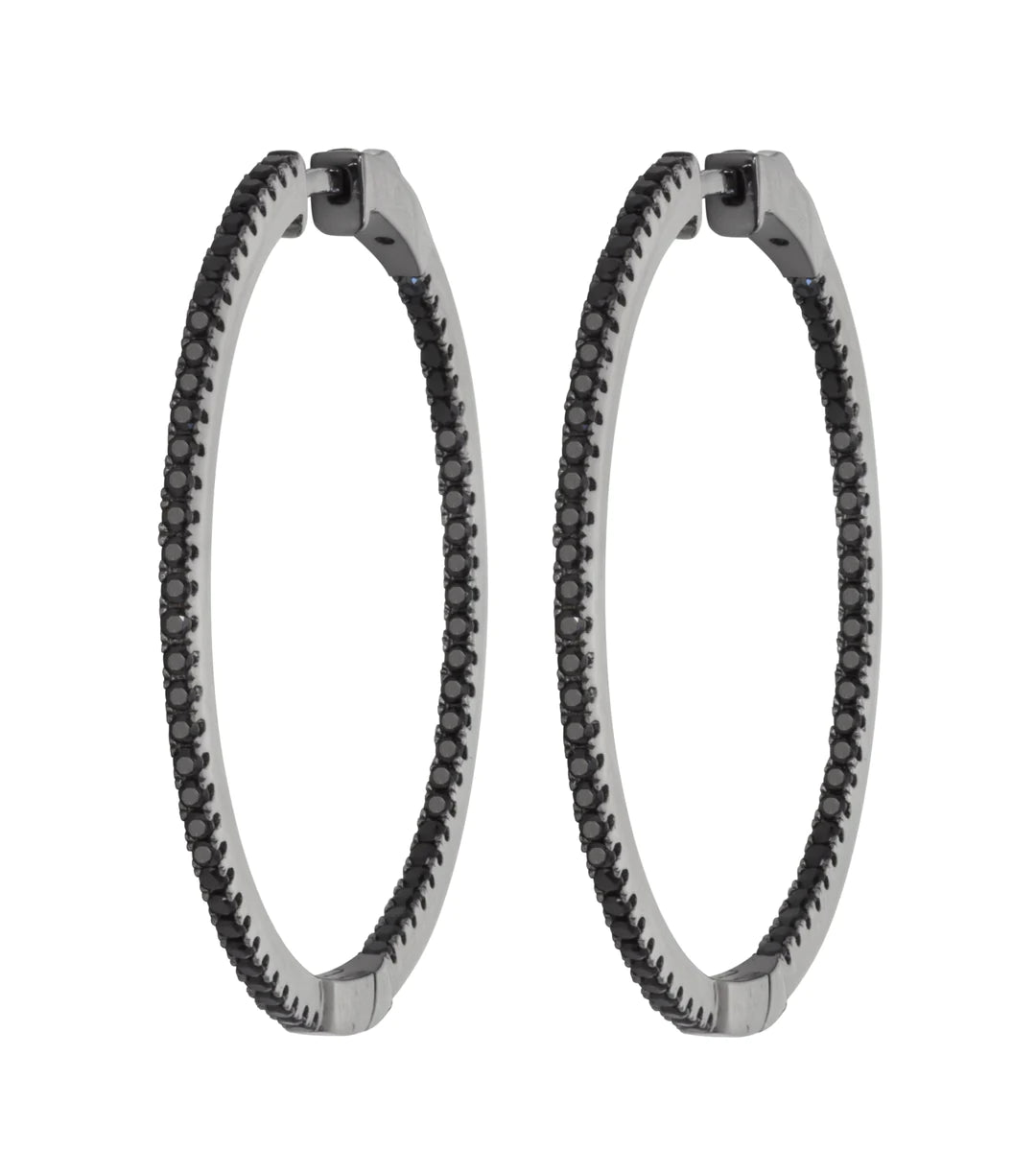 LARGE INSIDE OUT STONES HOOP 13-142497-07-BK