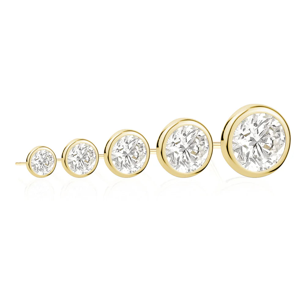 MISS MIMI 6MM BEZEL STUDS IN YELLOW 13-146410-02WH