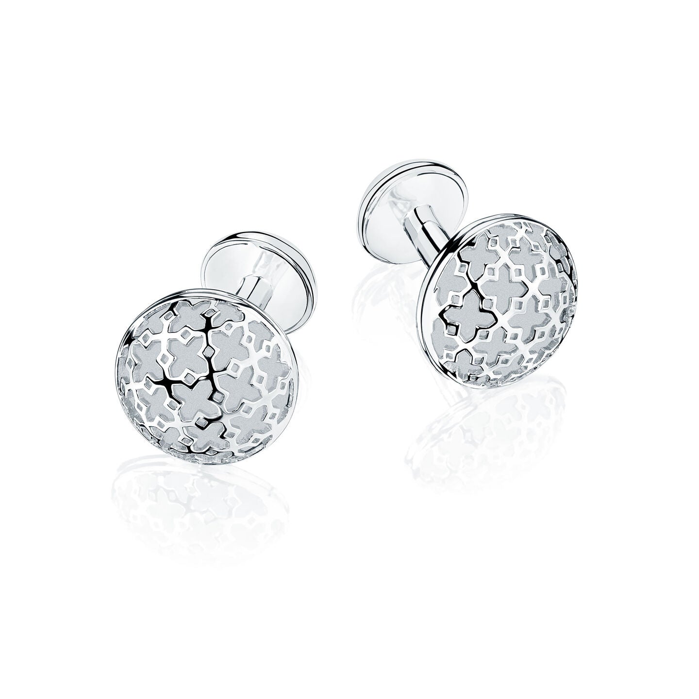 Birks Muse ® Silver Cufflinks with Signature Mesh Motif 450009570750