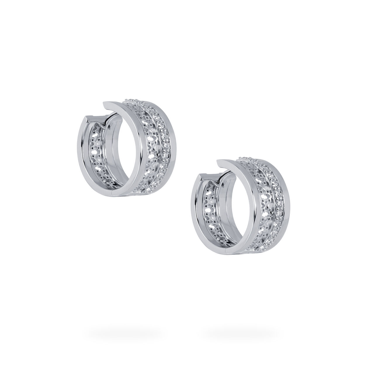 Birks Dare to Dream ® Diamond Huggie Earrings, White Gold 450015429592