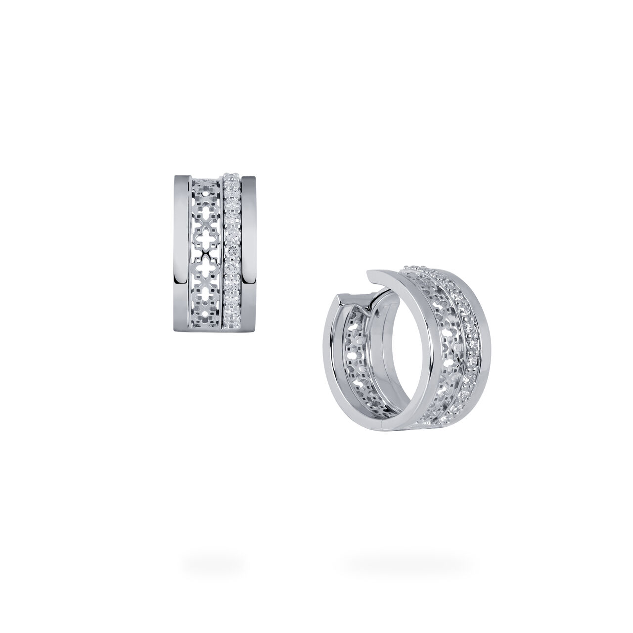 Birks Dare to Dream ® Diamond Huggie Earrings, White Gold 450015429592