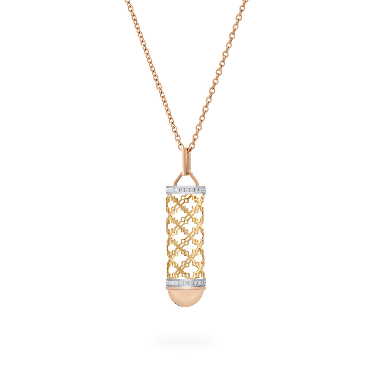 Birks Dare to Dream ® Diamond Message Pendant, Tri-Gold 450015563555