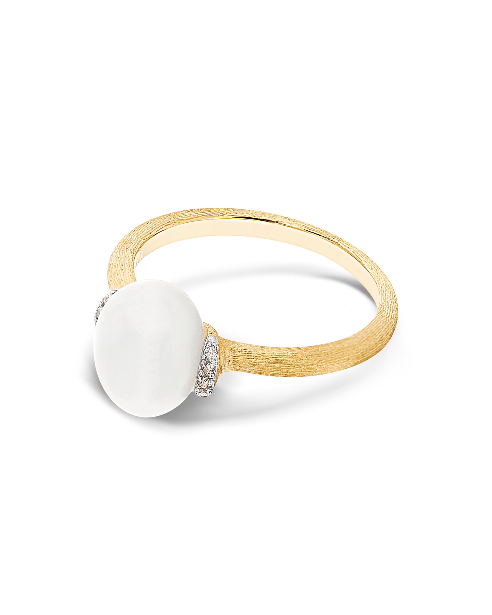 WHITE DESERT "AMULETS" GOLD, DIAMONDS AND MOONSTONE RING (SMALL) AS2-575