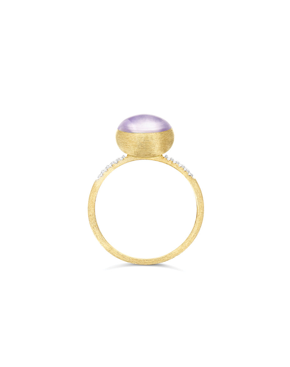 "Boules" Violetta gold, diamonds, lepidolite, and mother-of-pearl ring (Small)