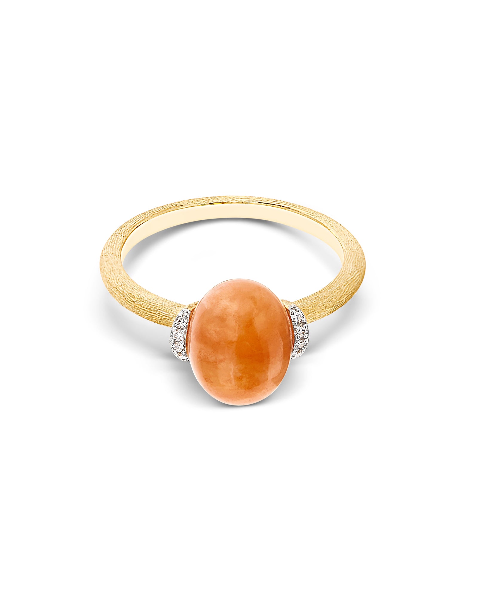 PETRA "AMULETS" GOLD, DIAMONDS AND ORANGE AVENTURINE RING (SMALL) AS5-603