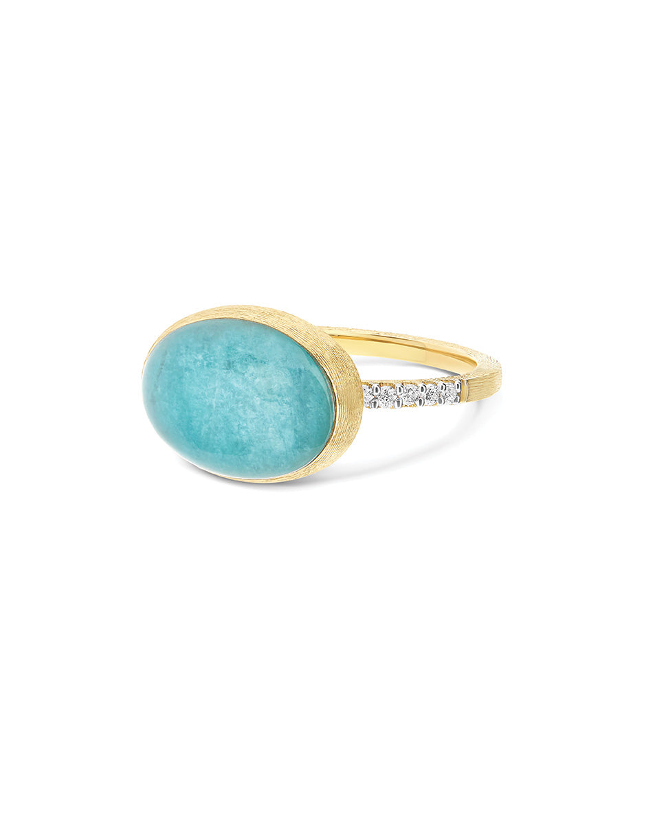 "Boules" Anice gold, diamonds, rock crystal, and amazonite ring (Medium) AS5-609