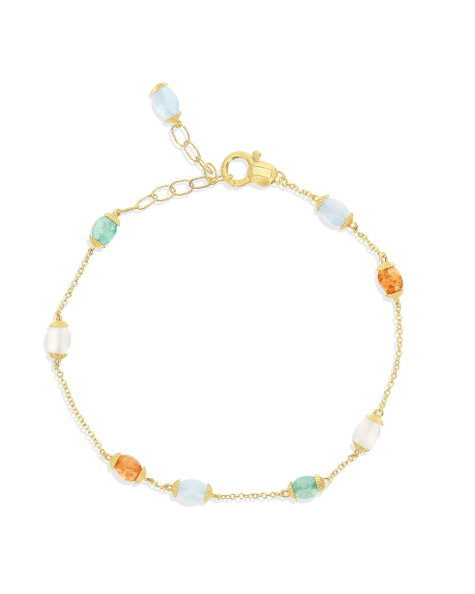 "Rainbow" Gold and Natural Stones Bracelet BN1-603