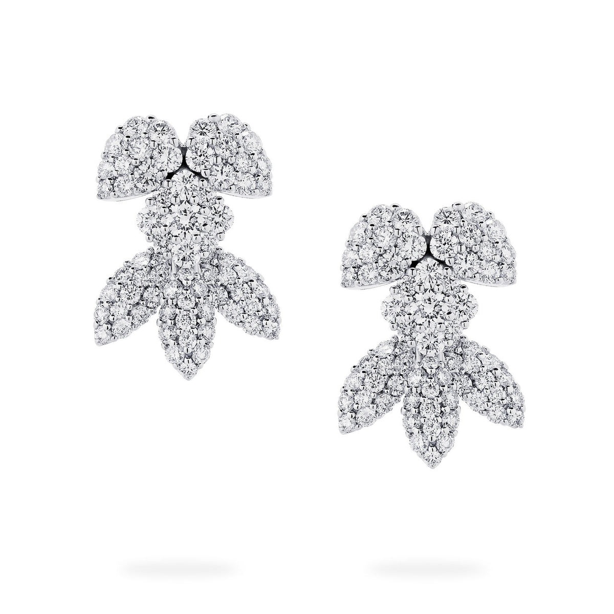 Birks Snowflake Diamond Square Cluster Stud Earrings, Medium, 18k White Gold