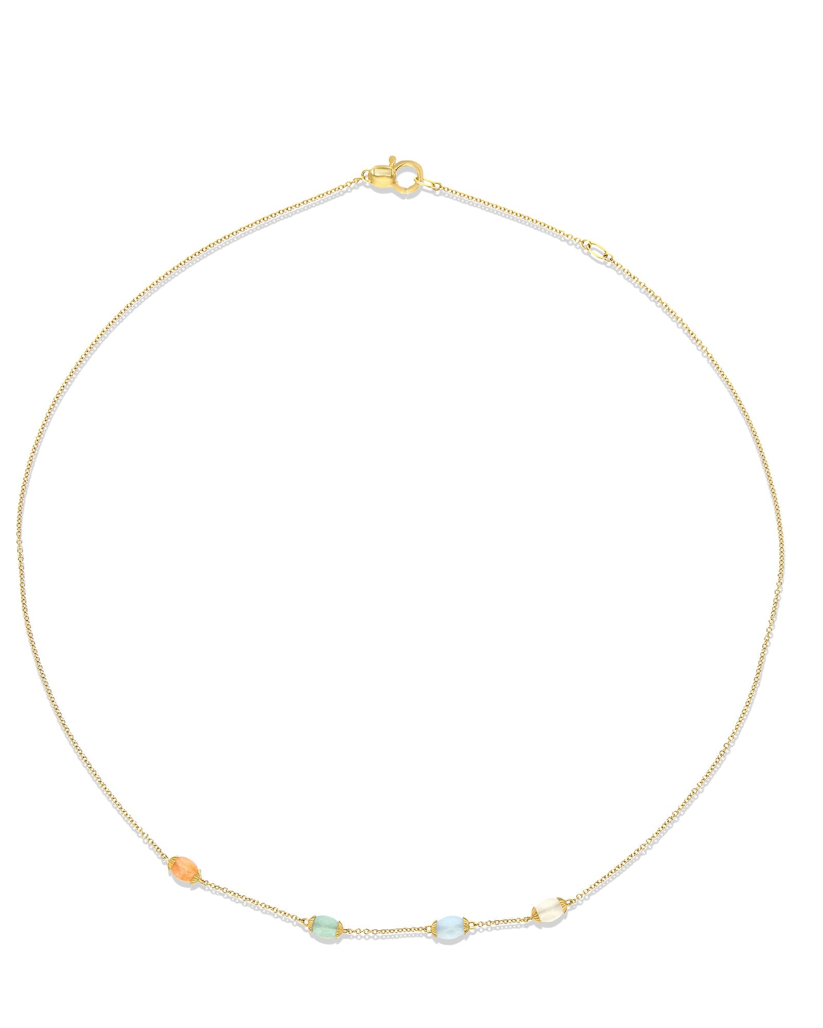 "Rainbow" Gold and Natural Stones Necklace (SMALL) CN11-603