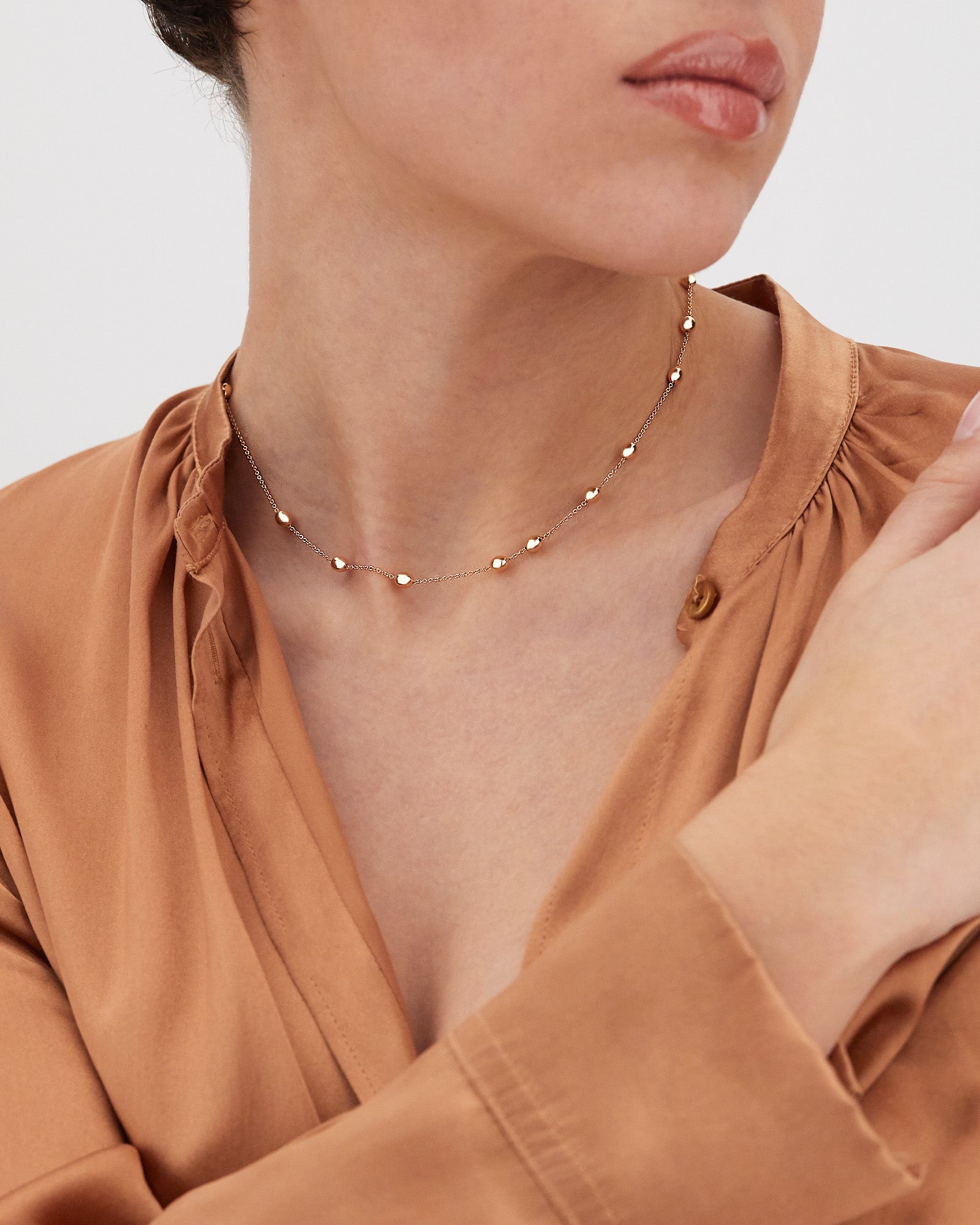 "soffio" rose gold boules collar necklace CN6-583R