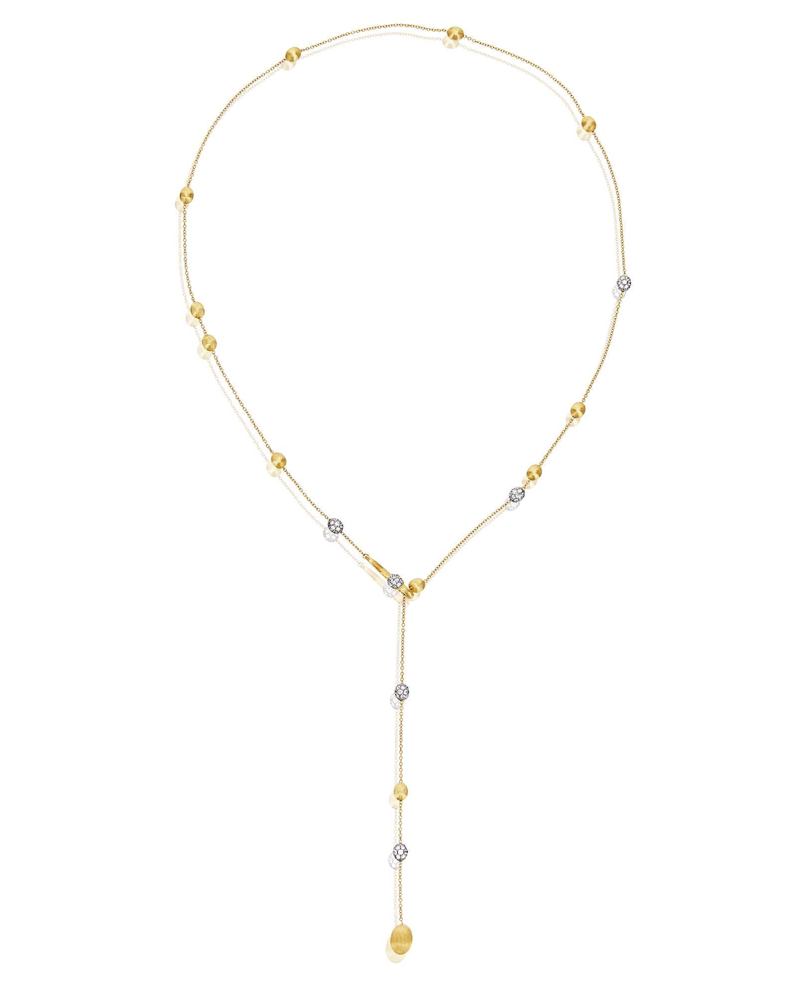 "SOFFIO" GOLD AND DIAMOND BOULES Y NECKLACE CS29-583