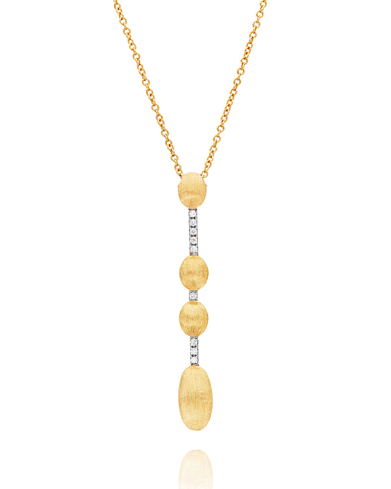 "DANCING ƒLITE" GOLD AND DIAMONDS CONTEMPORARY PENDANT CS3-589