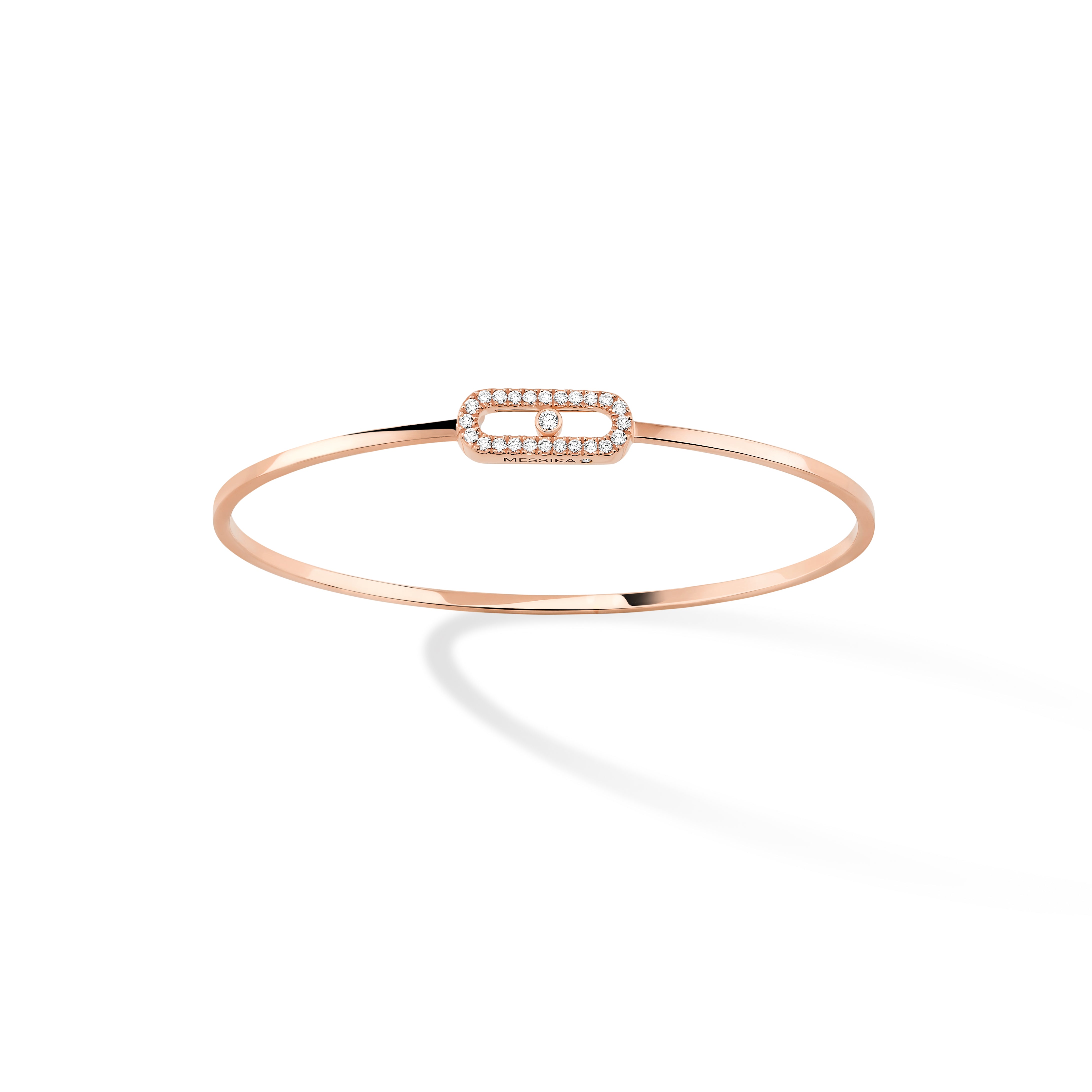 Messika PINK GOLD DIAMOND BRACELET MOVE UNO PAVE FLEX BANGLE 11134-PG