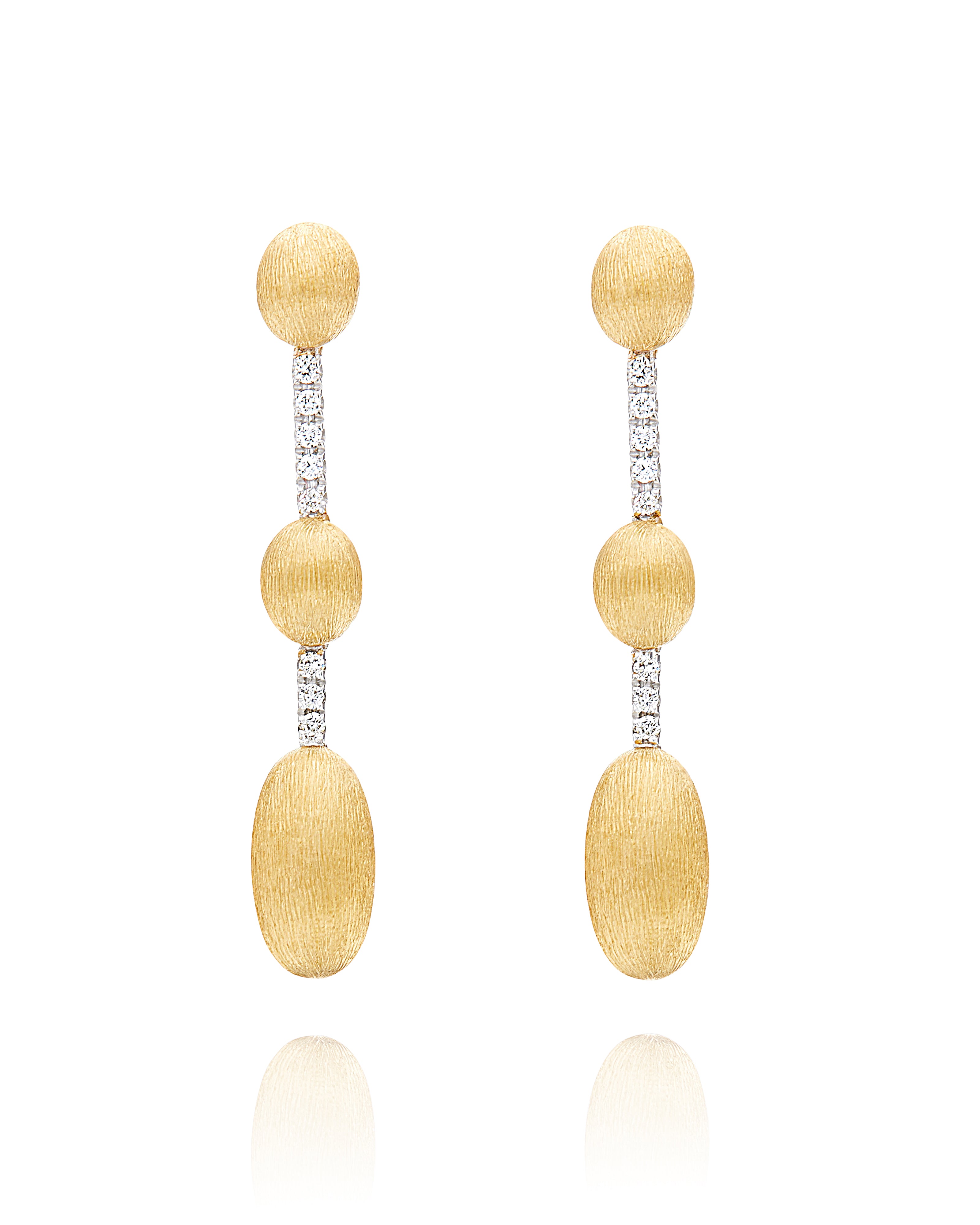 "DANCING ƒLITE" GOLD AND DIAMONDS HANDMADE EARRINGS OS1-589