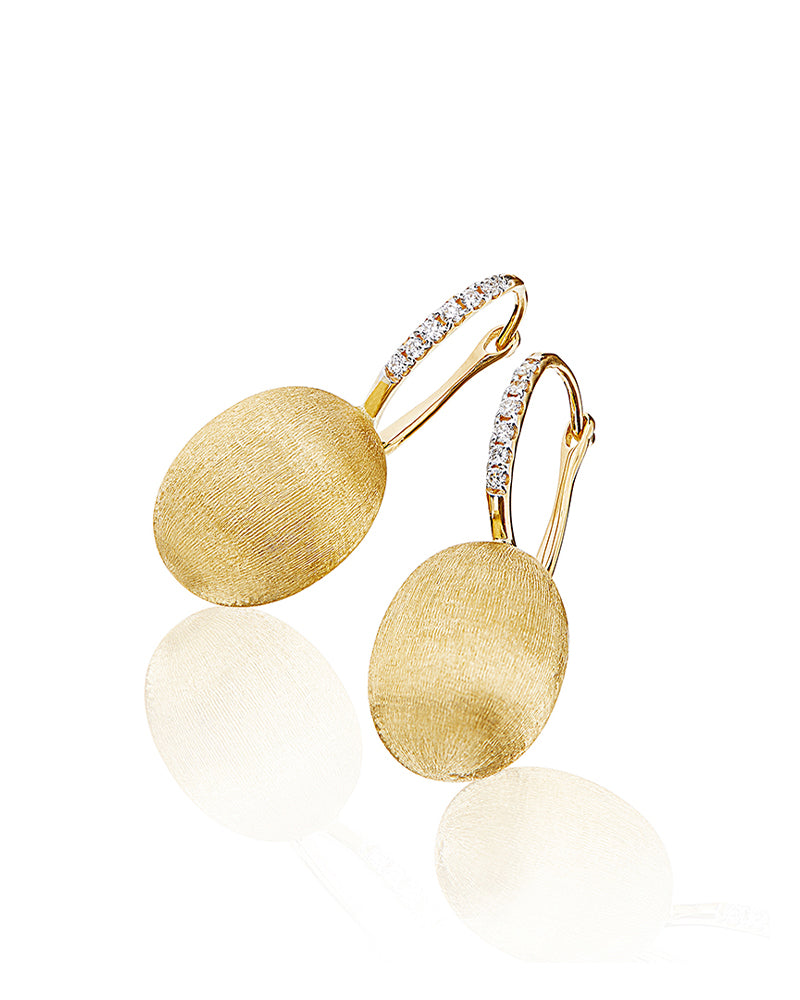 Nanis "CILIEGINE" GOLD BALL DROP EARRINGS WITH DIAMONDS DETAILS (MEDIUM) OS16-583