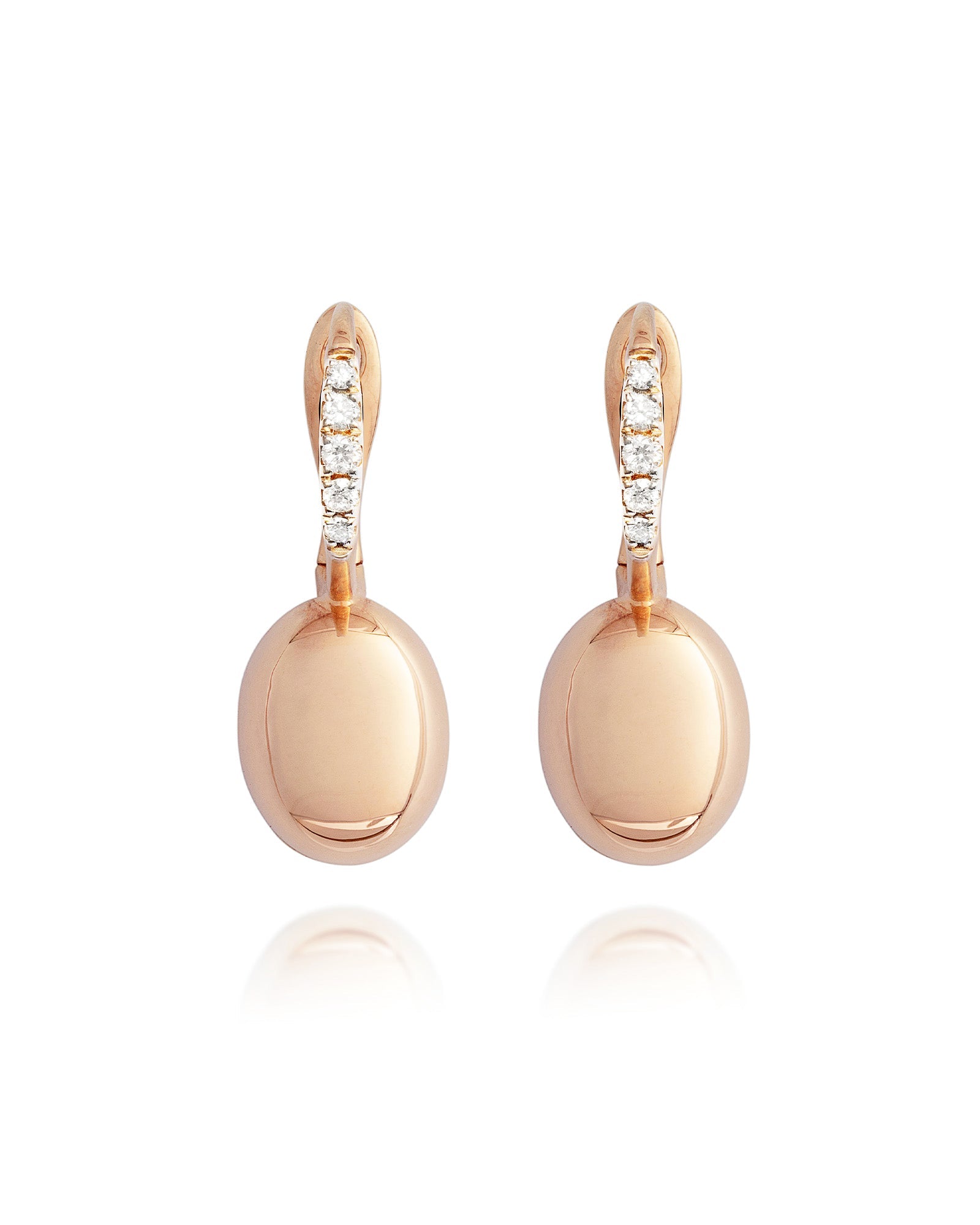 "Ciliegine" rose gold boules and diamonds details earrings (small) OS17-583R