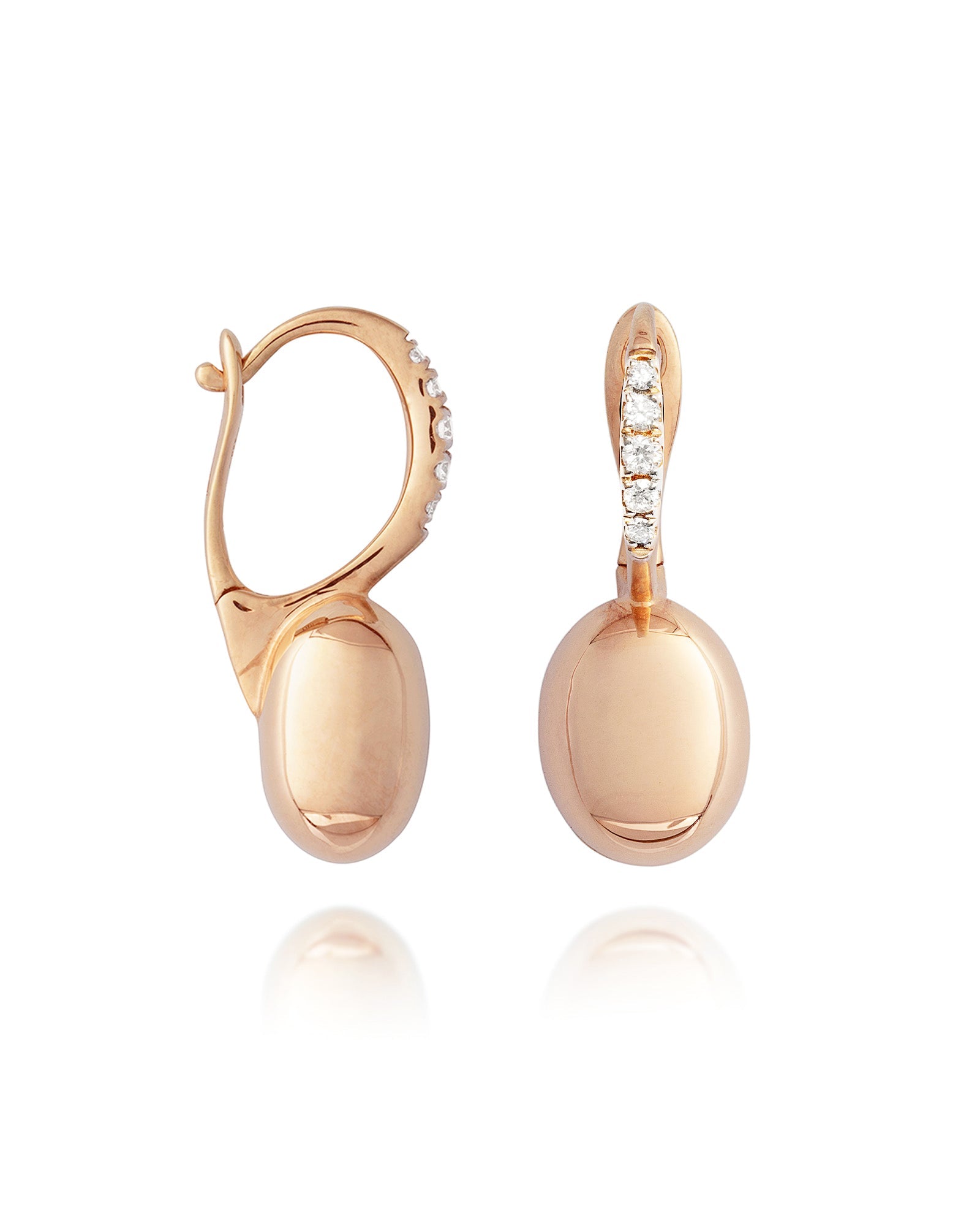 "Ciliegine" rose gold boules and diamonds details earrings (small) OS17-583R