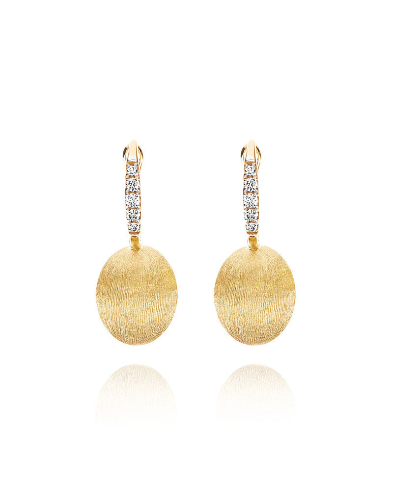 "CILIEGINE" GOLD BALL DROP EARRINGS WITH DIAMONDS DETAILS (SMALL) OS17-583