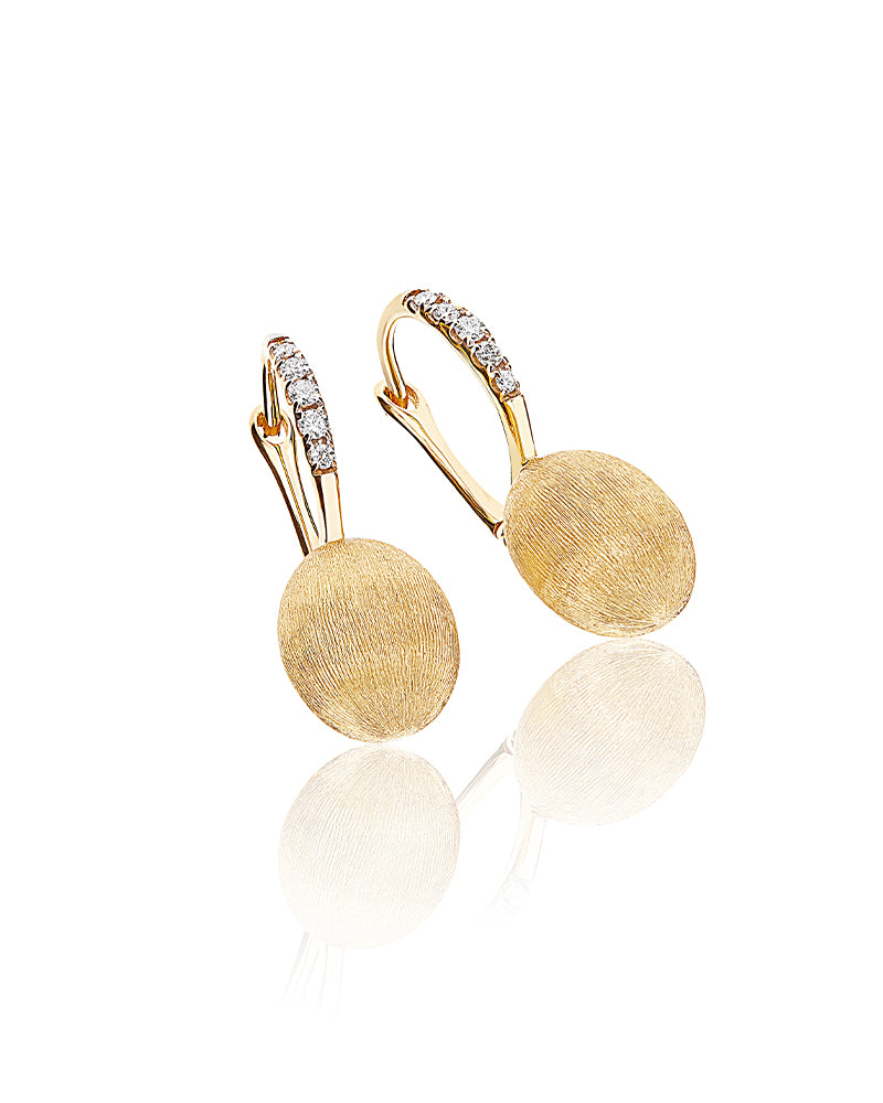 Nanis "CILIEGINE" GOLD BALL DROP EARRINGS WITH DIAMONDS DETAILS (SMALL) OS17-583Y