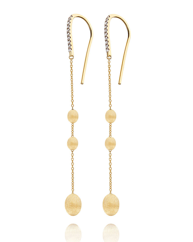 "SOFFIO" GOLD AND DIAMONDS LONG EARRINGS OS23-583