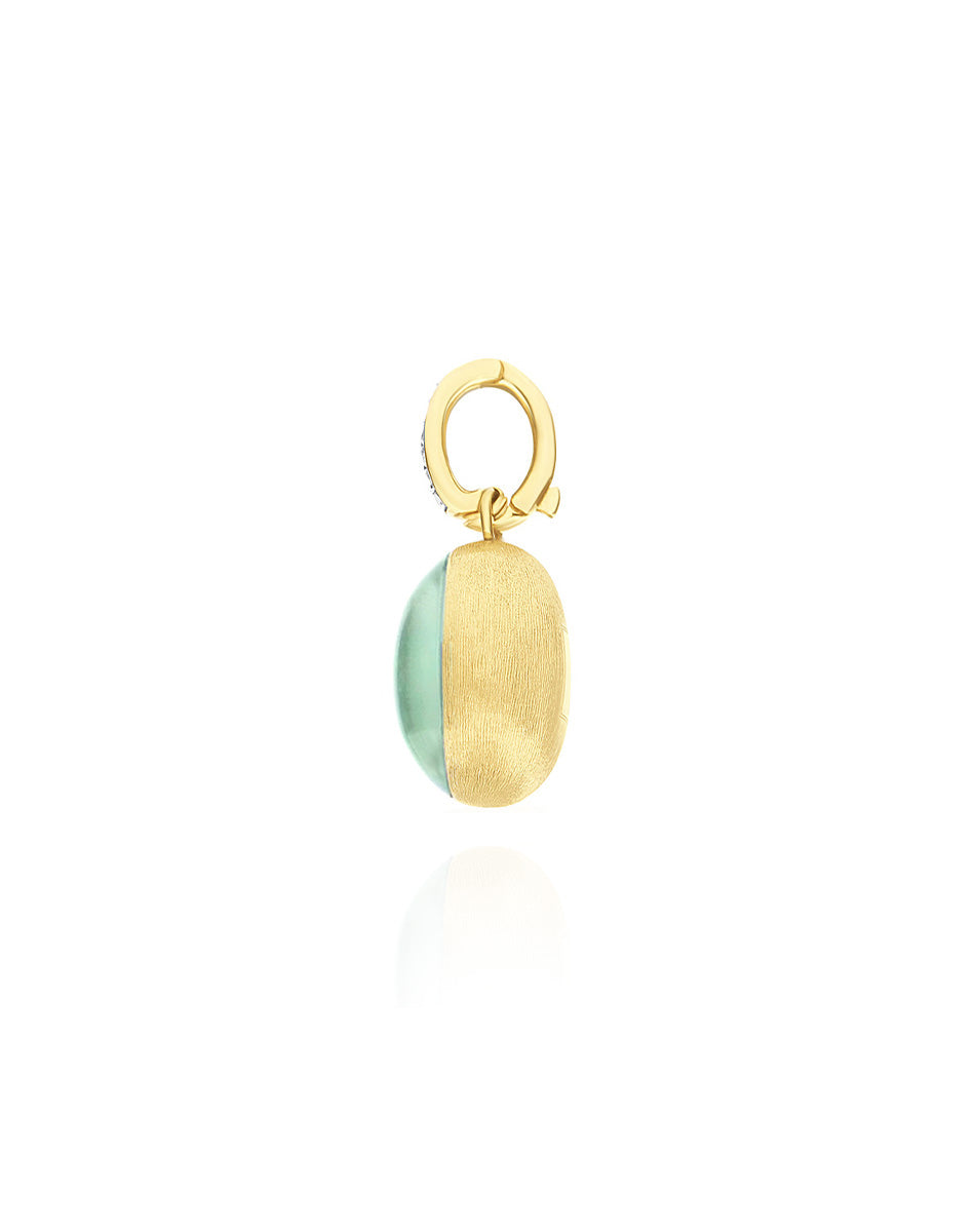 "Boules" Lattementa charm in hand-engraved gold, diamonds, rock crystal, and jadeite (small)PS4-609