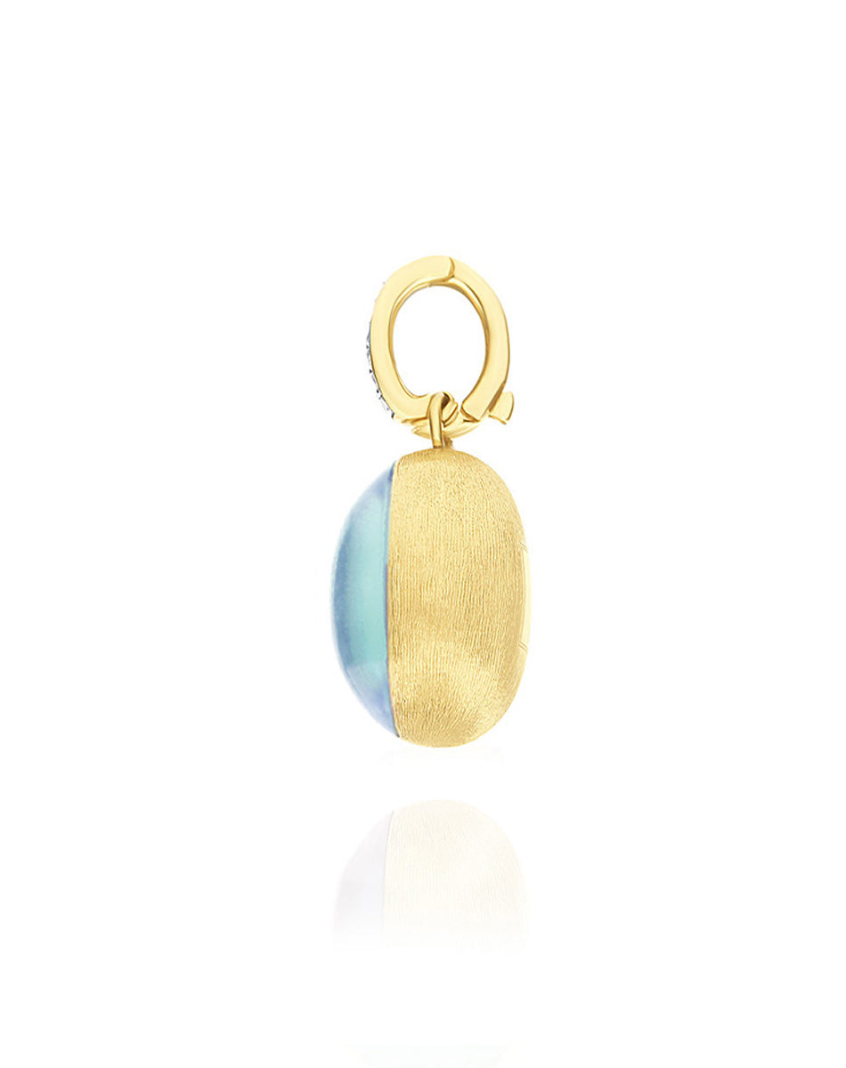 "Boules" Anice charm in hand-engraved gold, diamonds, rock crystal, and amazonite (medium) PS5-609