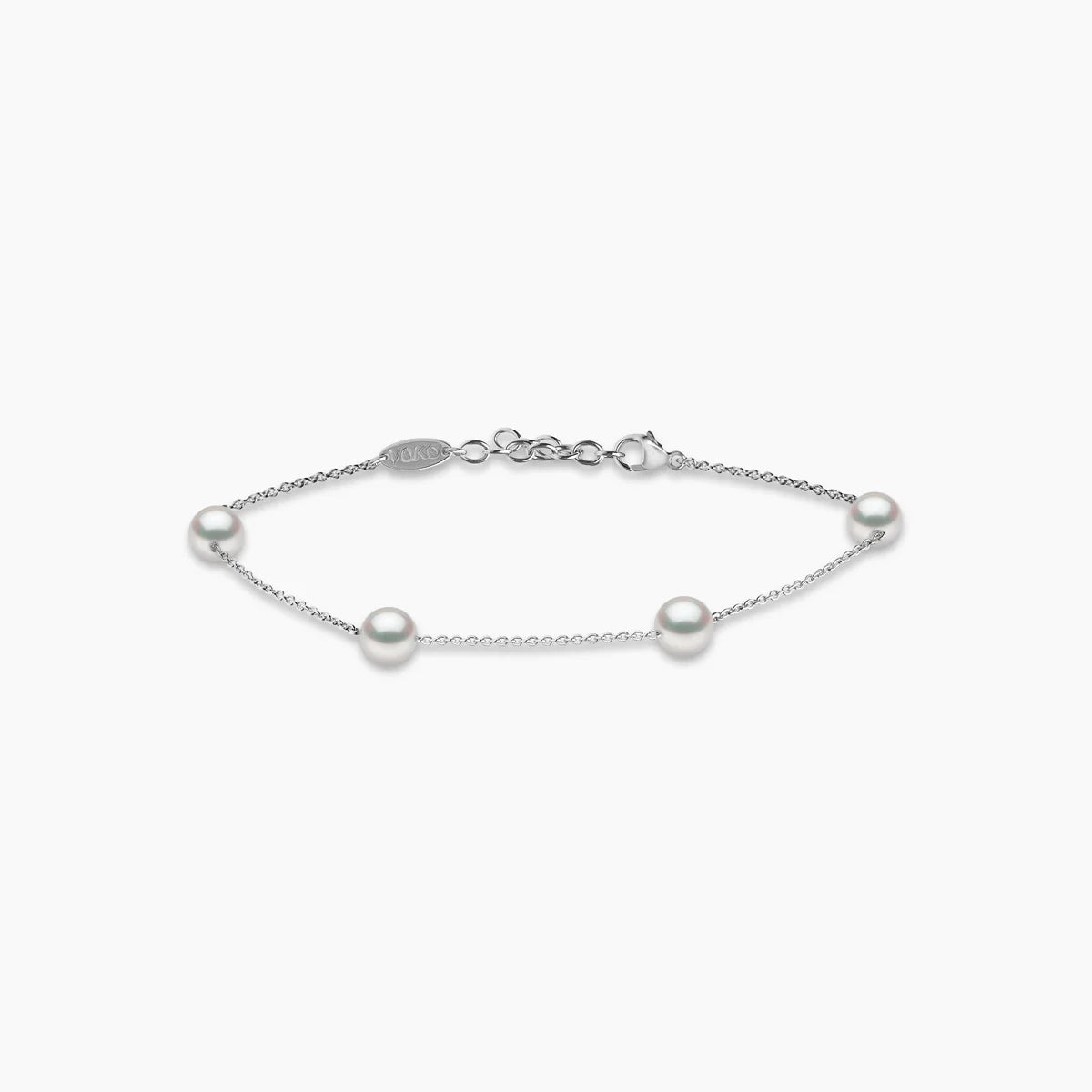 CLASSIC FRESHWATER PEARL BRACELET 18K WHITE GOLD QYB2334-7F 6-6.5MM