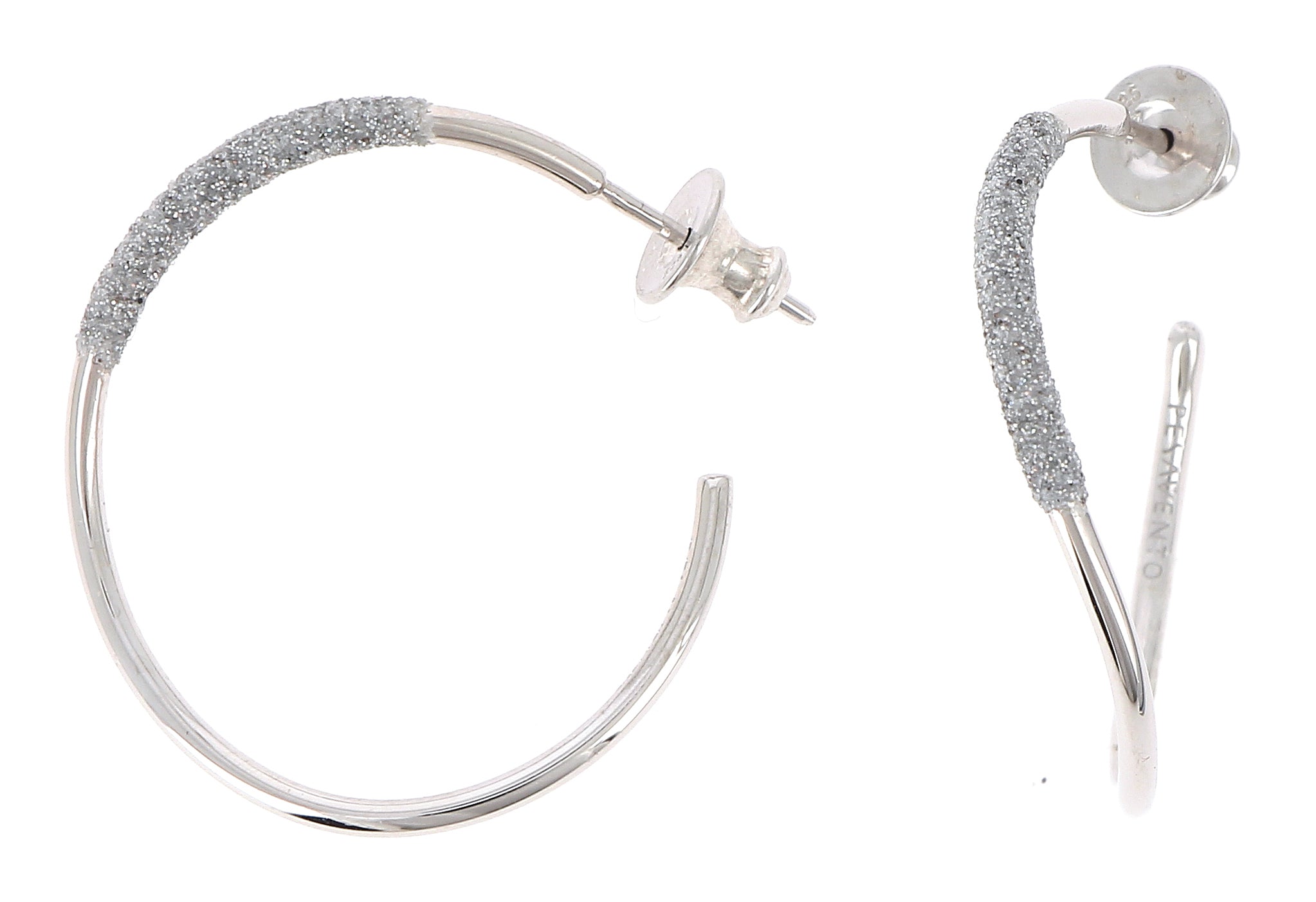 Hoop earrings in rhodium-plated silver dust of re Pesavento WPLVO-1157