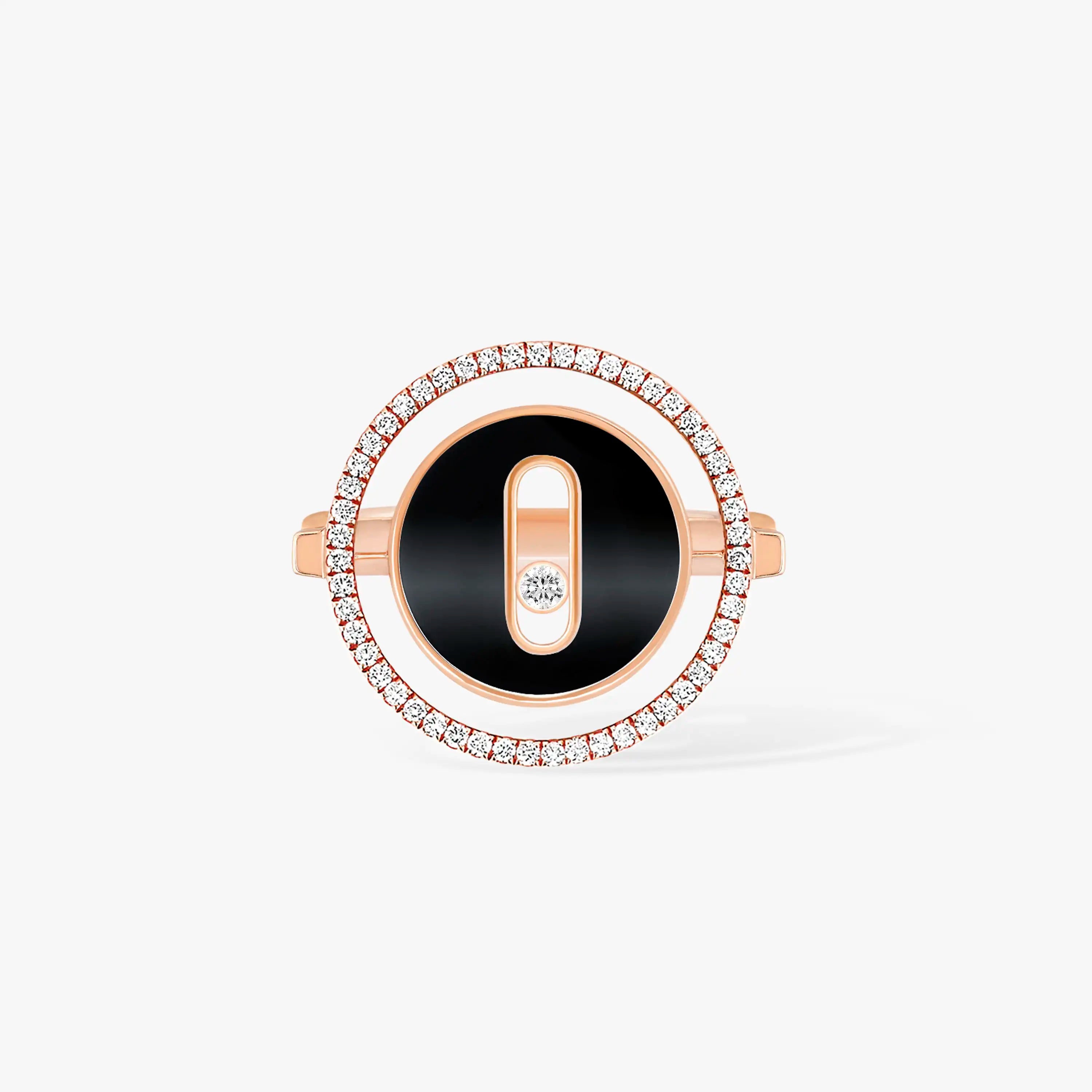 Messika PINK GOLD DIAMOND RING LUCKY MOVE PM ONYX RING 12322-PG-53