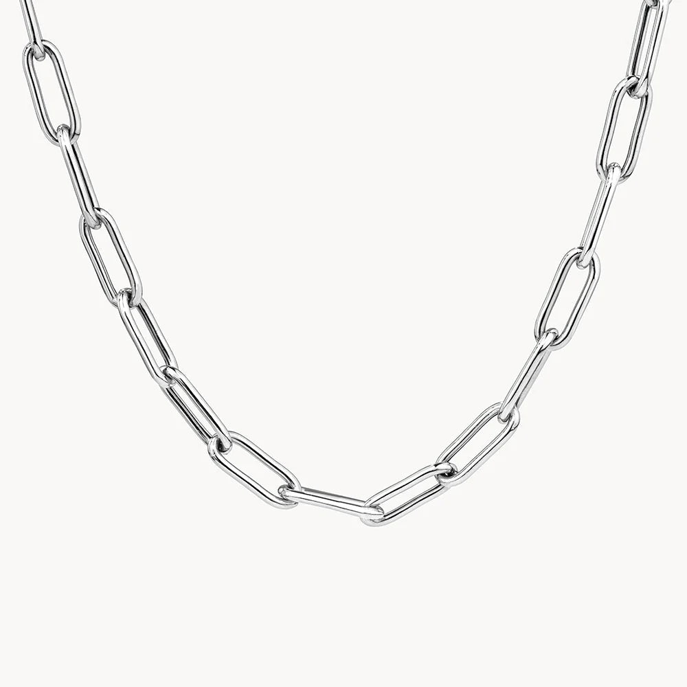 MISS MIMI 14K WHITE GOLD PAPER CLIP CHAIN NECKLACE 04-646690