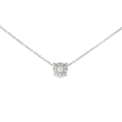 MISS MIMI 14K WHITE GOLD DIAMOND CLUSTER PENDANT 0.10CT 04-013829W