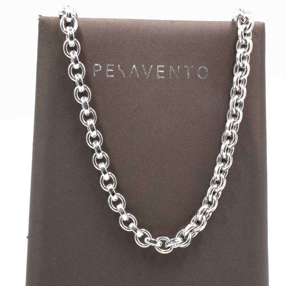 Pesavento Elegance Rolo Canna Rhodium Necklace WELGE025