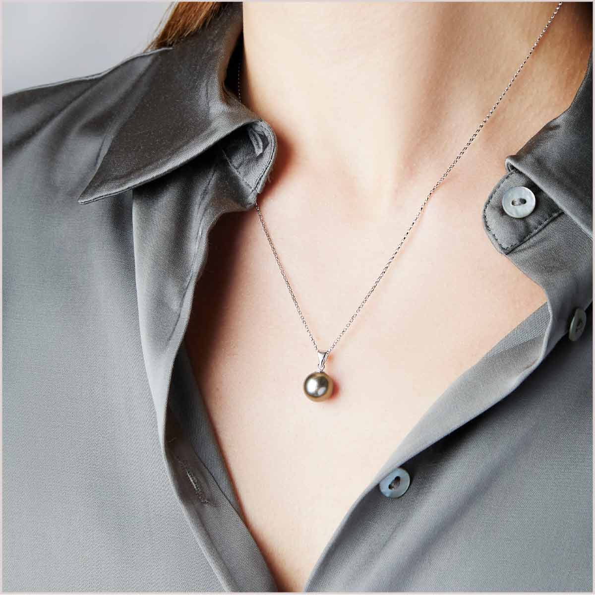 Yoko London Classic Tahitian Pearl Pendant PYT90-7-GY