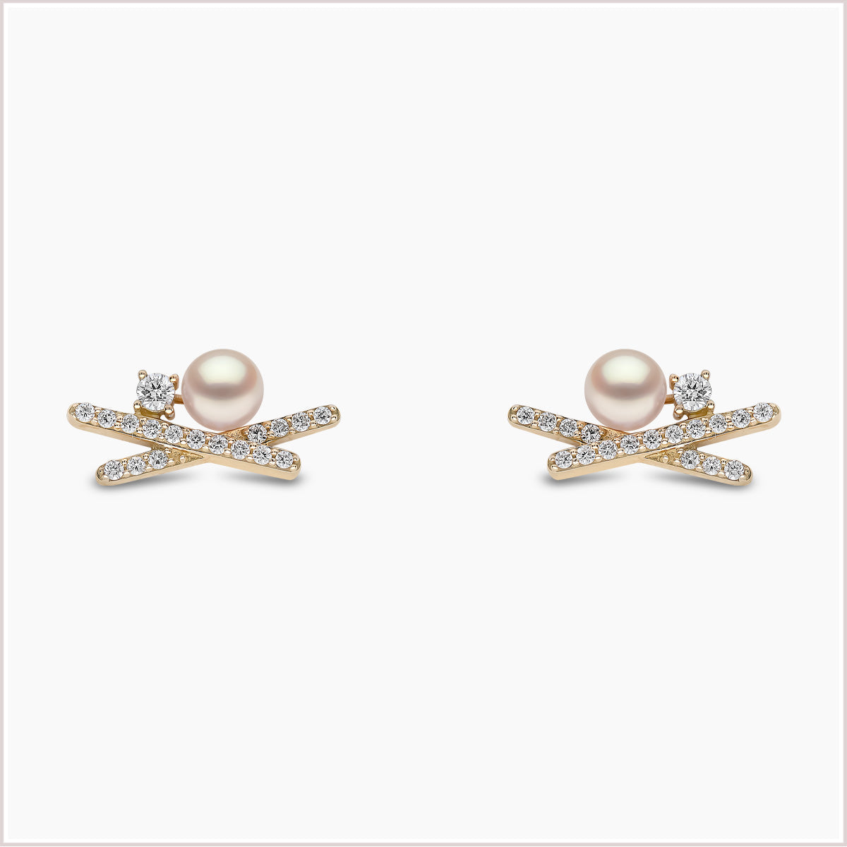 Yoko London Sleek Akoya Pearl and Diamond Stud Earrings QYE2202-6X-DRY