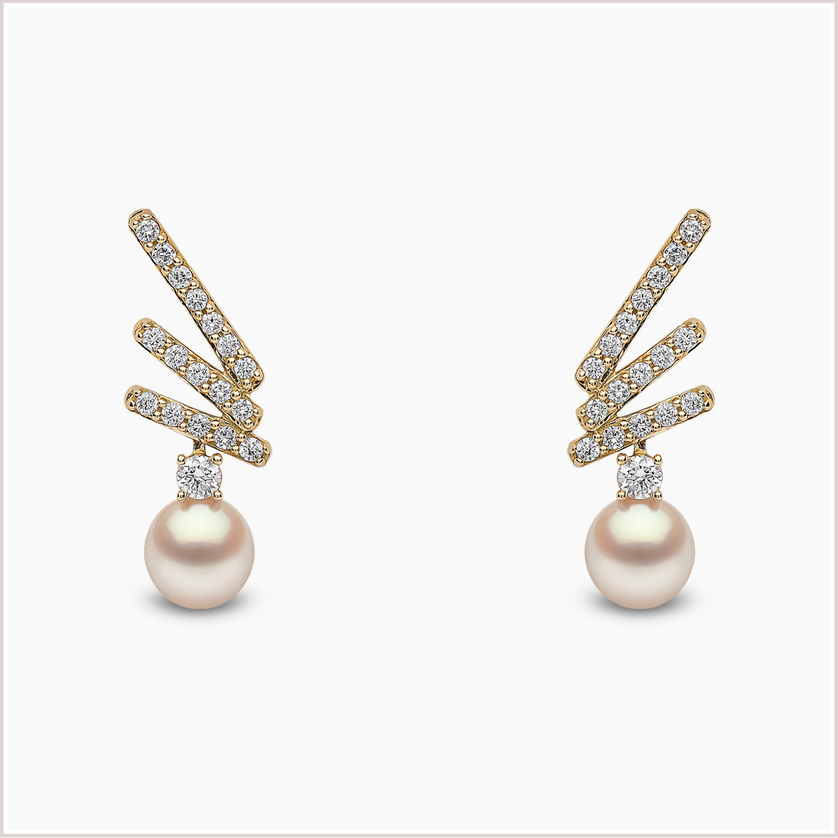 Yoko London Sleek Akoya Pearl and Diamond Stud Earrings QYE2203-6X-DRY