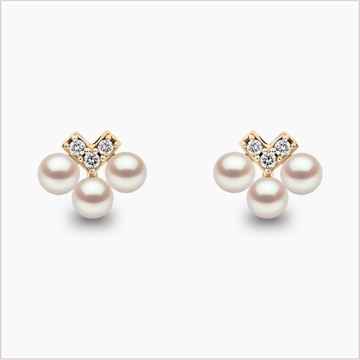 Yoko London Sleek Akoya Pearl and Diamond Stud Earrings QYE2225-6X-HY