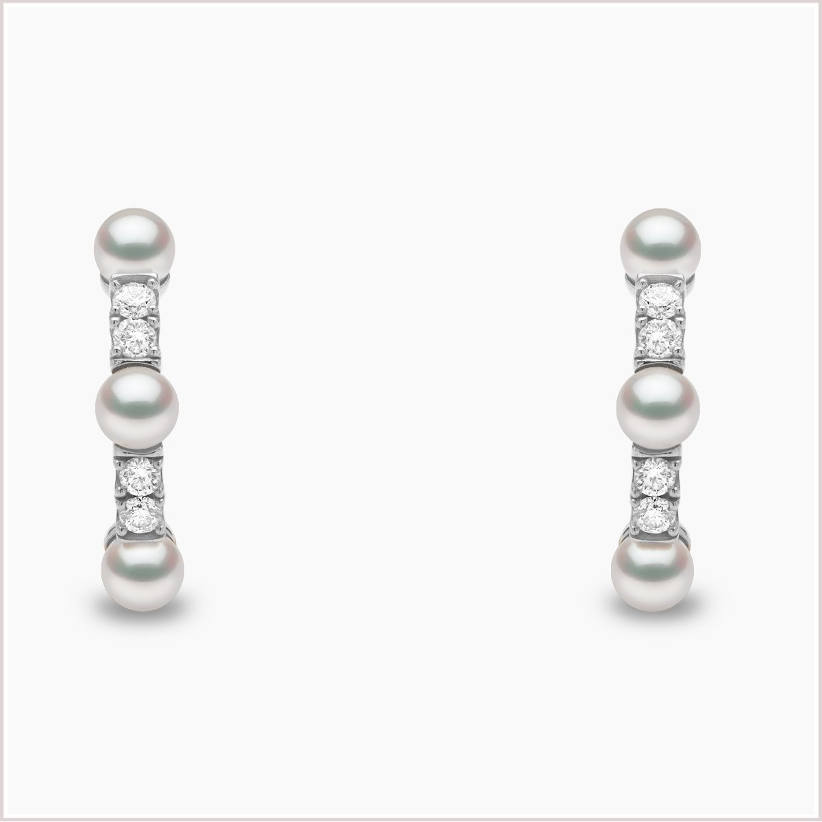 Yoko London Eclipse Akoya Pearl and Diamond Hoop Earrings QYE2257-7X-LHX